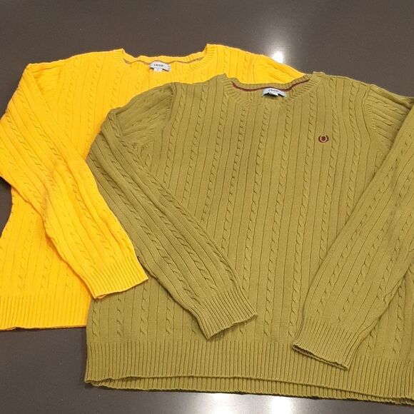 IZOD Yellow and Green Sweaters Bundle of 2 - Picture 1 of 11